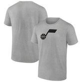 Utah Jazz Solid Primary Logo T-Shirt Heathered Gray