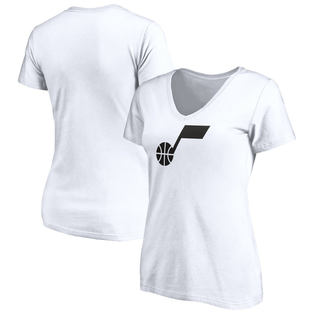 Utah Jazz Women's Primary Team Logo V-Neck T-Shirt White