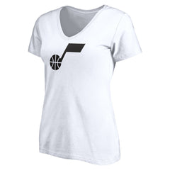 Utah Jazz Women's Primary Team Logo V-Neck T-Shirt White