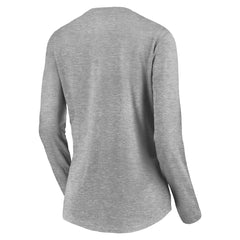 Utah Jazz Women's Primary Logo Team Long Sleeve V-Neck T-Shirt Heathered Gray
