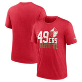 San Francisco 49ers Local Tri-Blend T-Shirt - Heather Scarlet T-shirts