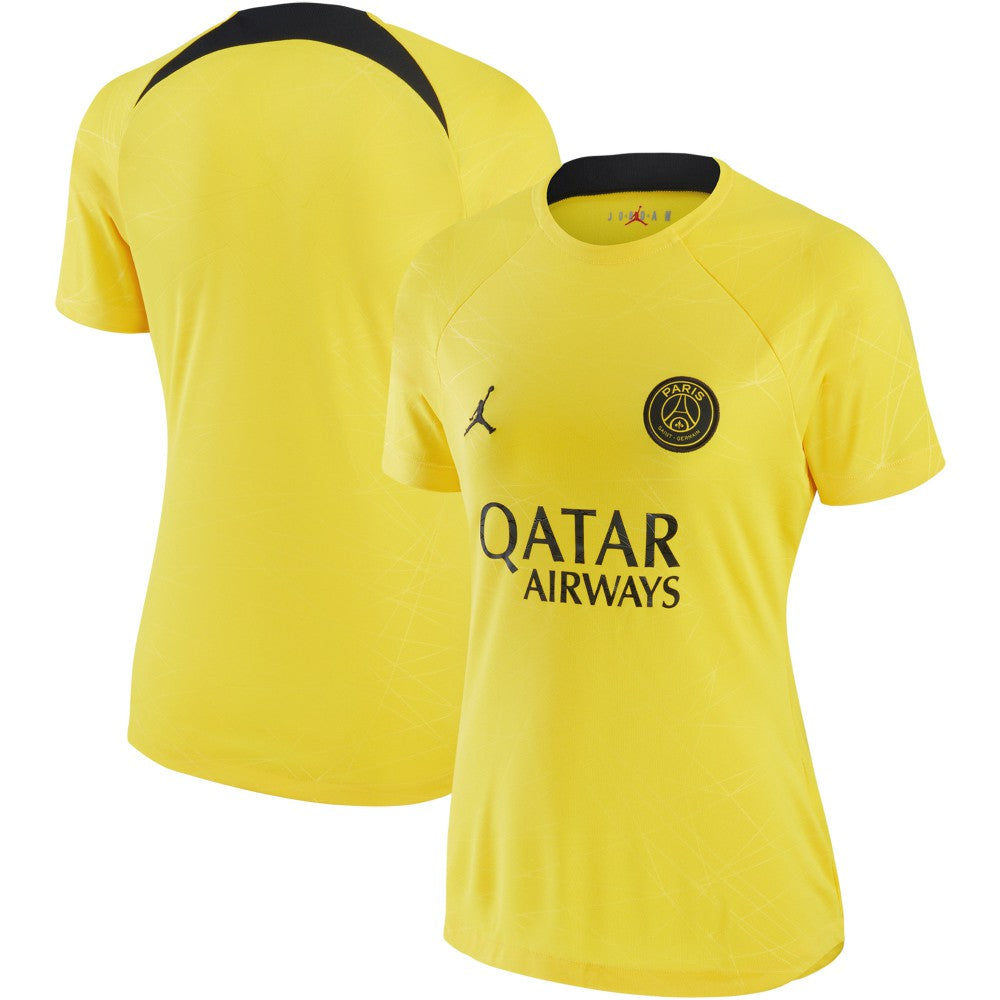 Paris Saint-Germain Jordan Brand Women's 2022/23 Pre-Match Raglan Performance Top Yellow - Jordan discount