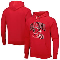 Atlanta Falcons Homage Retro Helmet Tri-Blend Raglan Pullover Hoodie - Red Hoodies