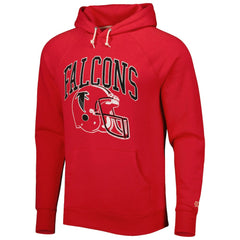 Atlanta Falcons Homage Retro Helmet Tri-Blend Raglan Pullover Hoodie - Red Hoodies