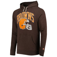 Cleveland Browns Homage Retro Helmet Tri-Blend Raglan Pullover Hoodie - Brown Hoodies