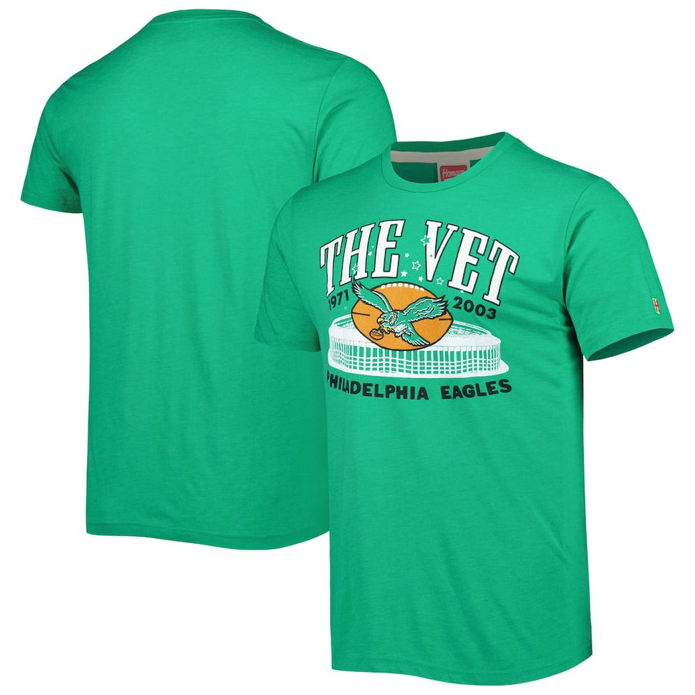 Philadelphia Eagles Homage Stadium Tri-Blend T-Shirt - Green T-shirts