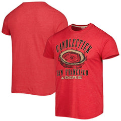 San Francisco 49ers Homage Stadium Tri-Blend T-Shirt - Scarlet T-shirts
