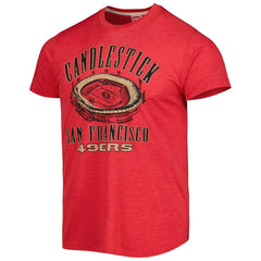 San Francisco 49ers Homage Stadium Tri-Blend T-Shirt - Scarlet T-shirts