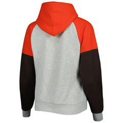 Cleveland Browns Antigua Women's Lightweight Jackpot Raglan Half-Zip Pullover Hoodie - Heather Gray Hoodies