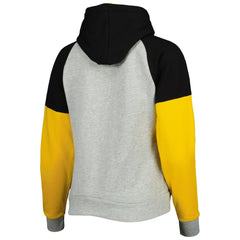 Pittsburgh Steelers Antigua Women's Lightweight Jackpot Raglan Half-Zip Pullover Hoodie - Heather Gray Hoodies