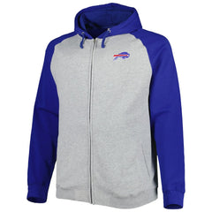 Buffalo Bills Big & Tall Fleece Raglan Full-Zip Hoodie Jacket - Heather Gray Hoodies