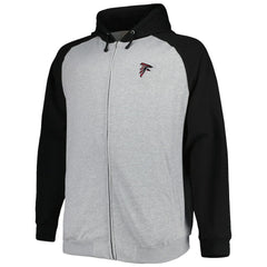 Atlanta Falcons Big & Tall Fleece Raglan Full-Zip Hoodie Jacket - Heather Gray Hoodies