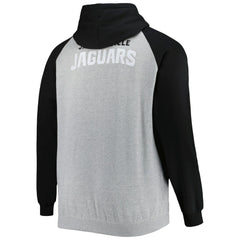 Jacksonville Jaguars Big & Tall Fleece Raglan Full-Zip Hoodie Jacket - Heather Gray Hoodies