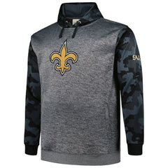 New Orleans Saints Big & Tall Camo Pullover Hoodie - Heather Charcoal Hoodies