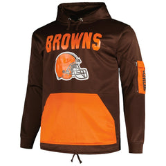 Cleveland Browns Big & Tall Pullover Hoodie - Brown Hoodies