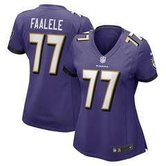 Daniel Faalele Baltimore Ravens Women's Player Game Jersey - Purple Jerseys