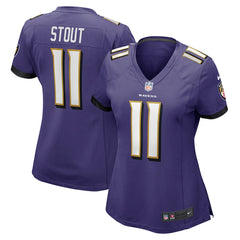 Jordan Stout Baltimore Ravens Women's Player Game Jersey - Purple Jerseys