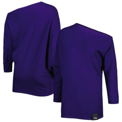Baltimore Ravens KIYA TOMLIN Women's Twisted Tri-Blend Asymmetrical 3/4-Dolman Sleeve Sweatshirt - Purple Sweatshirts