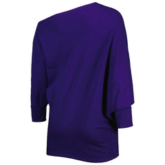 Baltimore Ravens KIYA TOMLIN Women's Twisted Tri-Blend Asymmetrical 3/4-Dolman Sleeve Sweatshirt - Purple Sweatshirts
