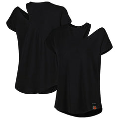 Cincinnati Bengals KIYA TOMLIN Women's Cut Out Tri-Blend Shirt - Black