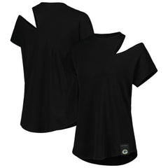 Green Bay Packers KIYA TOMLIN Women's Cut Out Tri-Blend Shirt - Black