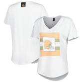 Cleveland Browns KIYA TOMLIN Women's Tri-Blend V-Neck T-Shirt - White T-shirts