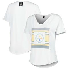 Pittsburgh Steelers KIYA TOMLIN Women's Tri-Blend V-Neck T-Shirt - White T-shirts