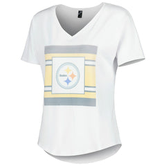 Pittsburgh Steelers KIYA TOMLIN Women's Tri-Blend V-Neck T-Shirt - White T-shirts