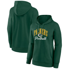 Green Bay Packers Women's Team Logo Victory Script Pullover Hoodie - Green Hoodies