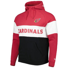 Arizona Cardinals New Era Colorblock Current Pullover Hoodie - Black/Cardinal Hoodies