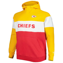 Kansas City Chiefs New Era Big & Tall Current Team Colorblock Fleece Raglan Pullover Hoodie - Gold/Red Hoodies