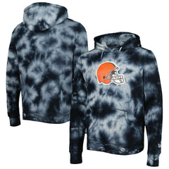 Cleveland Browns New Era Team Tie-Dye Pullover Hoodie - Black Hoodies