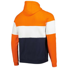 Chicago Bears New Era Colorblock Throwback Pullover Hoodie - Navy/Orange Hoodies