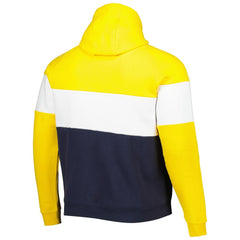 Los Angeles Rams New Era Colorblock Throwback Pullover Hoodie - Navy/Gold Hoodies