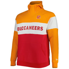 Tampa Bay Buccaneers New Era Big & Tall Throwback Colorblock Raglan Pullover Hoodie - Red Hoodies