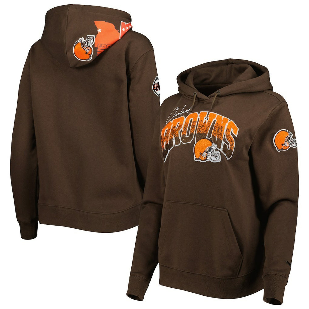 Cleveland Browns Pro Standard Women's Local Patch Pullover Hoodie - Brown Hoodies
