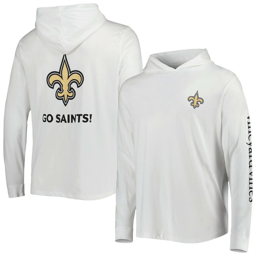 New Orleans Saints Vineyard Vines Local Long Sleeve Hoodie T-Shirt - White Hoodies