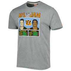 Ja'Marr Chase & Joe Burrow Cincinnati Bengals Homage Unisex NFL Jam Tri-Blend T-Shirt - Heather Gray T-shirts