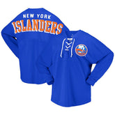 New York Islanders Fanatics Women's Spirit Lace-Up V-Neck Long Sleeve Jersey T-Shirt - Royal | US 4974046