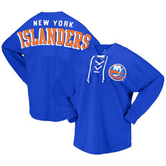 New York Islanders Fanatics Women's Spirit Lace-Up V-Neck Long Sleeve Jersey T-Shirt - Royal | US 4974046