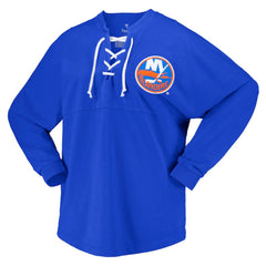 New York Islanders Fanatics Women's Spirit Lace-Up V-Neck Long Sleeve Jersey T-Shirt - Royal | US 4974046