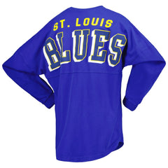 St. Louis Blues Fanatics Women's Spirit Lace-Up V-Neck Long Sleeve Jersey T-Shirt - Blue | US 4974048