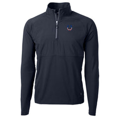 Indianapolis Colts Cutter & Buck Adapt Eco Knit Hybrid Recycled Quarter-Zip Pullover Top - Navy Pullover