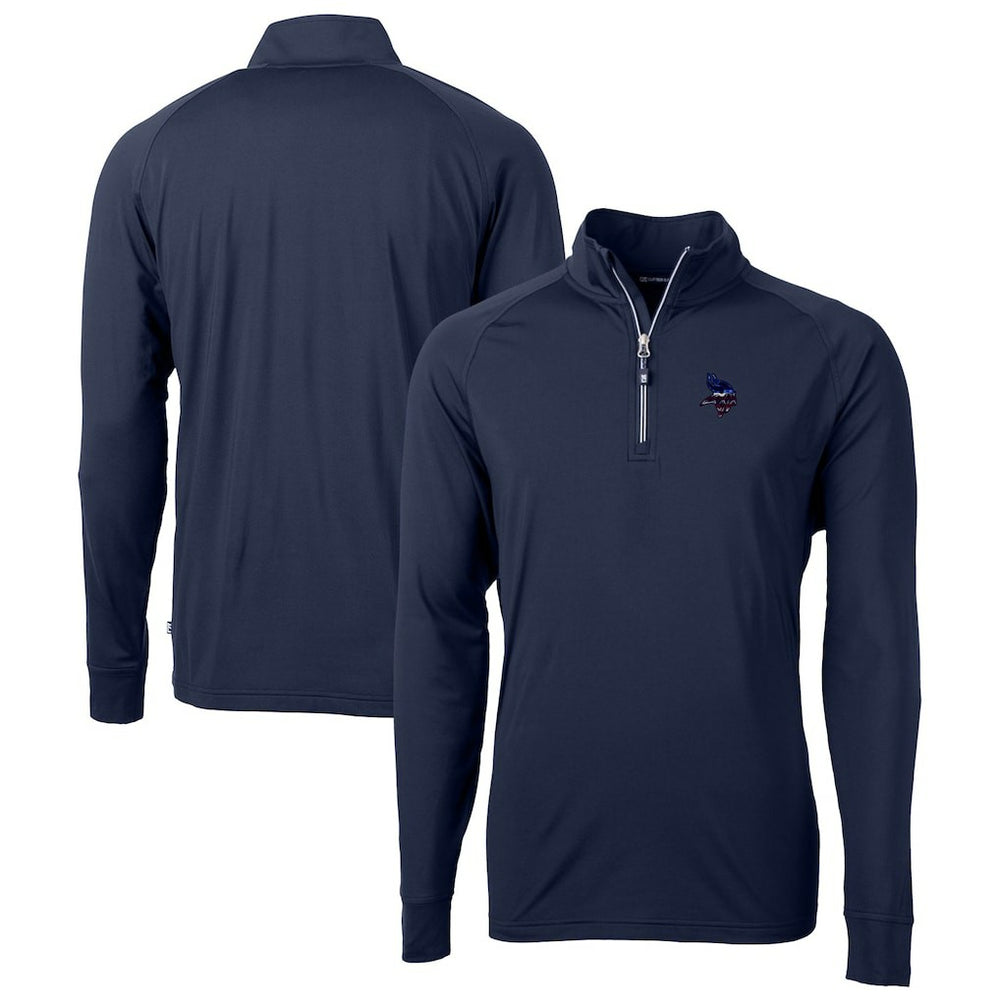 Minnesota Vikings Cutter & Buck Team Adapt Eco Knit Hybrid Recycled Quarter-Zip Pullover Top - Navy Pullover