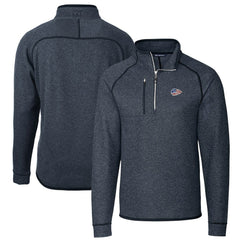 Kansas City Chiefs Cutter & Buck Big & Tall Mainsail Sweater Knit Half-Zip Pullover Jacket - Heathered Navy Pullover
