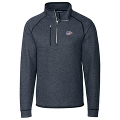 Kansas City Chiefs Cutter & Buck Big & Tall Mainsail Sweater Knit Half-Zip Pullover Jacket - Heathered Navy Pullover