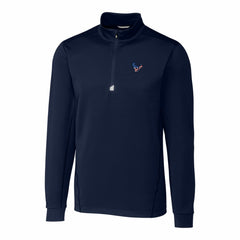 Houston Texans Cutter & Buck Big & Tall Traverse Stretch Quarter-Zip Pullover Top - Navy Pullover