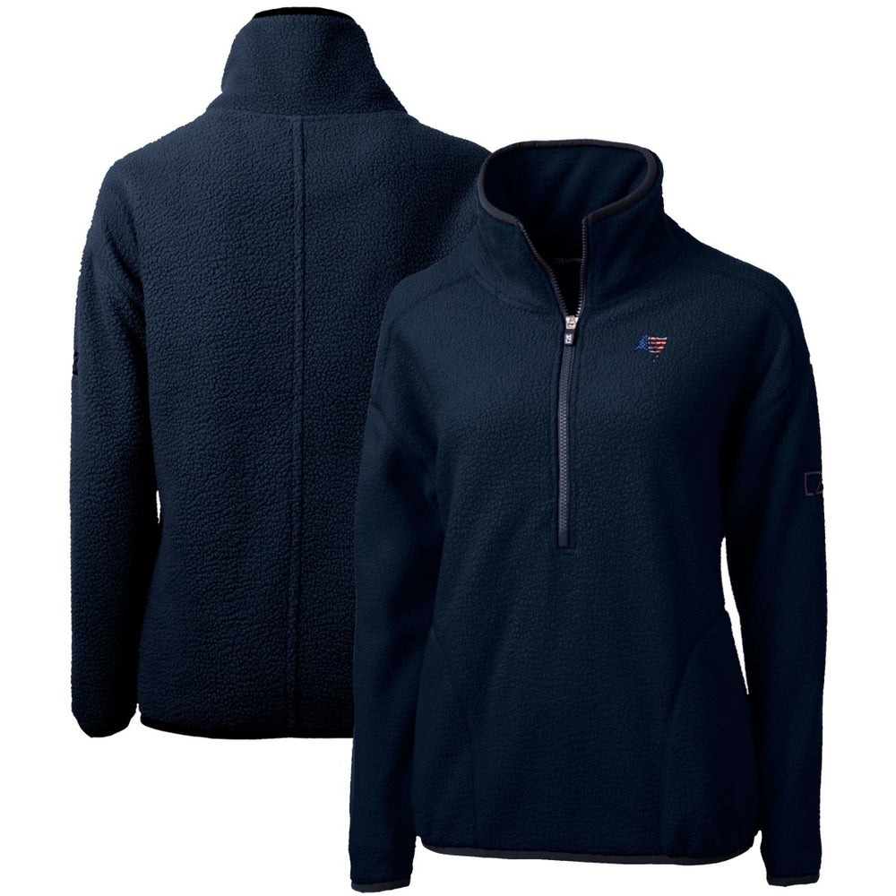 Tampa Bay Buccaneers Cutter & Buck Women's Americana Cascade Eco Sherpa Fleece Half-Zip Pullover Jacket - Navy Pullover