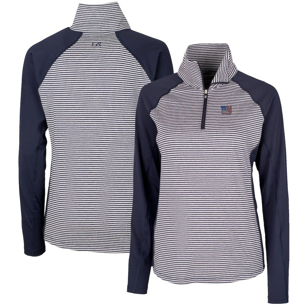 New York Giants Cutter & Buck Women's Forge Tonal Half-Zip Top - Navy Tops