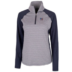 New York Giants Cutter & Buck Women's Forge Tonal Half-Zip Top - Navy Tops